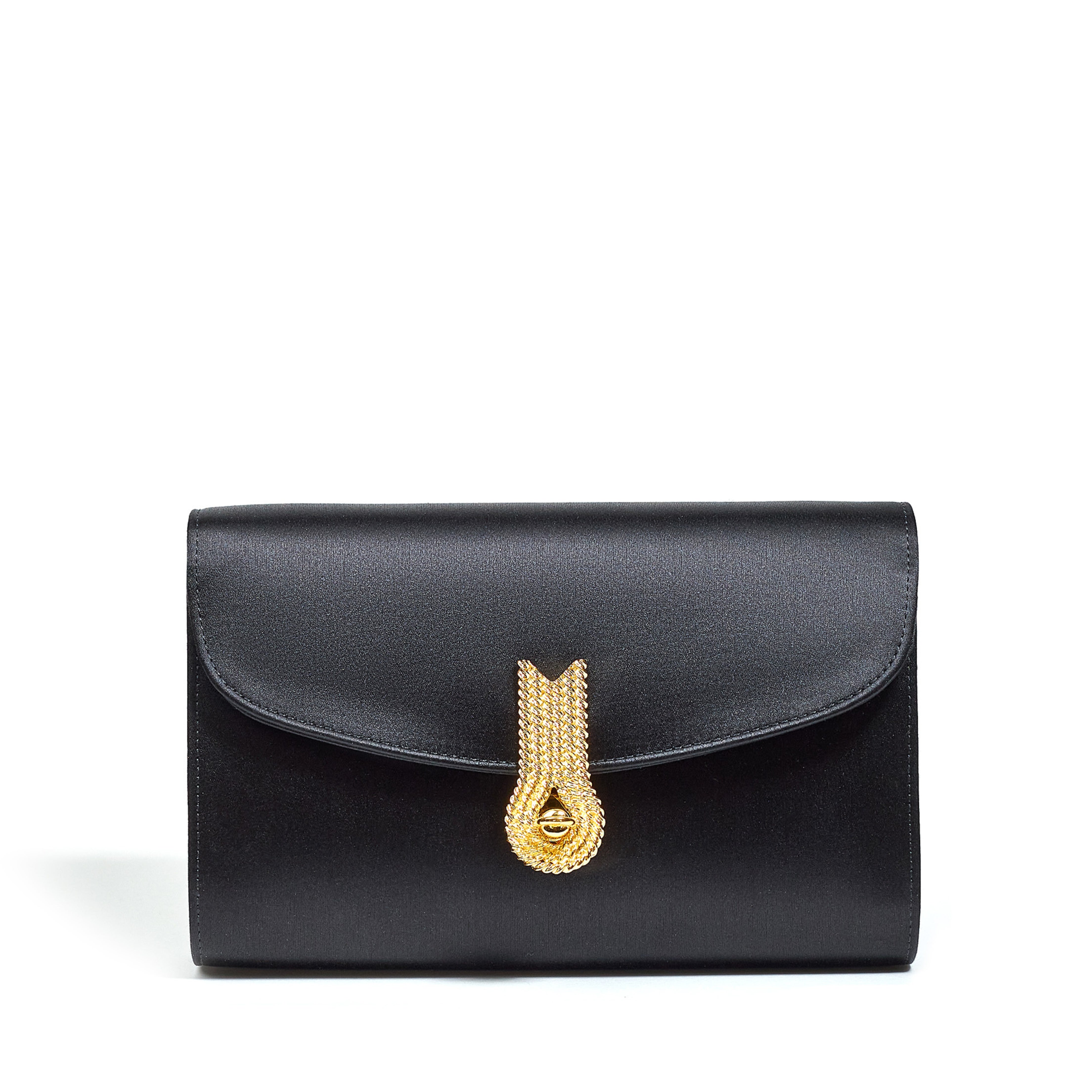 Clutch in satin black