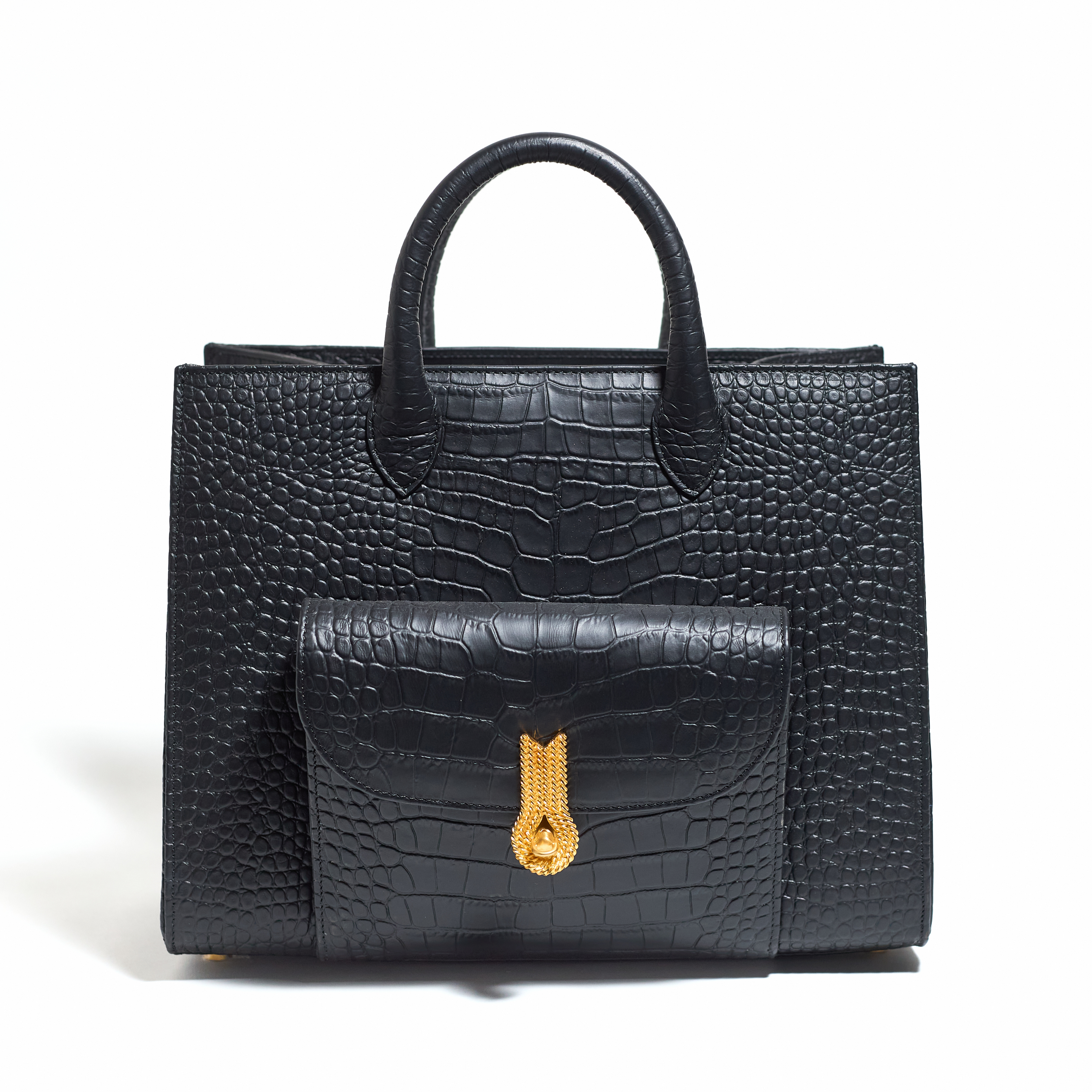 QUEEN TOTE CROCO MATTE BLACK 🌸