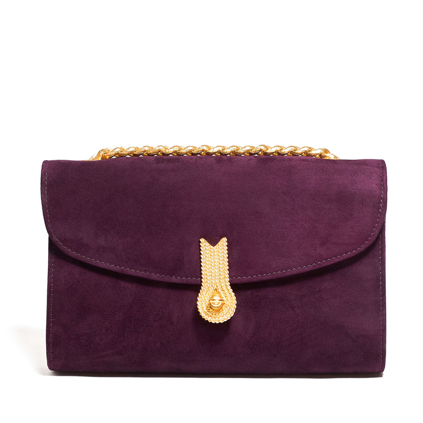 QUEEN CLUTCH SUEDE VINTAGE PORT