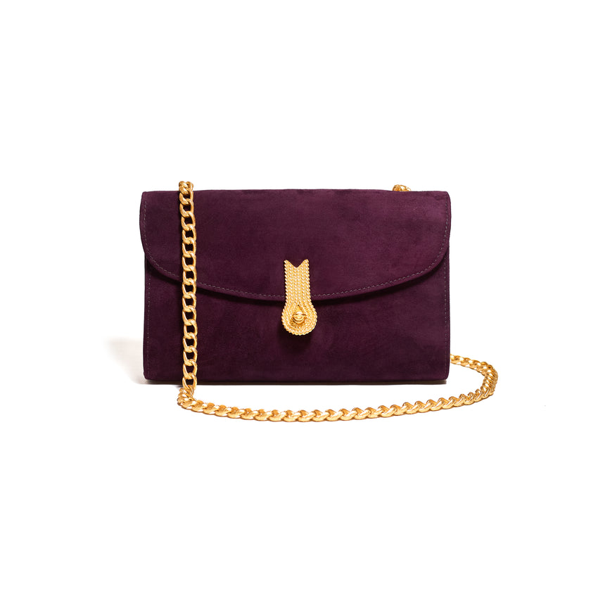 QUEEN CLUTCH SUEDE VINTAGE PORT