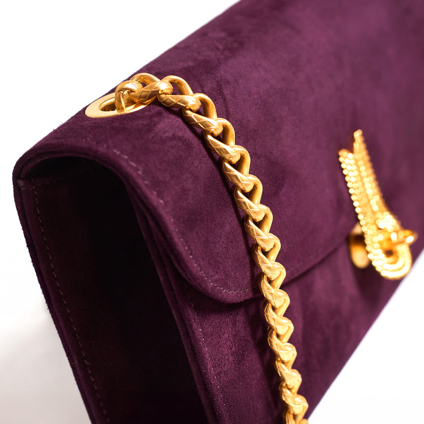 QUEEN CLUTCH SUEDE VINTAGE PORT
