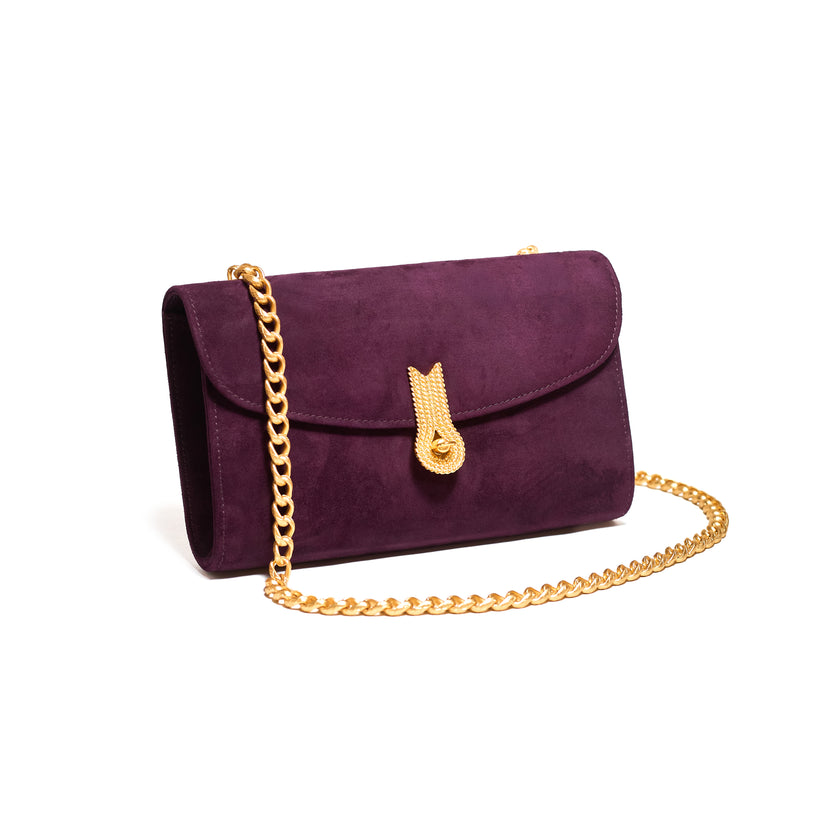 QUEEN CLUTCH SUEDE VINTAGE PORT