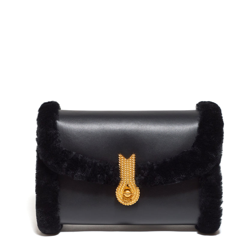 QUEEN MID SHEARLING BLACK