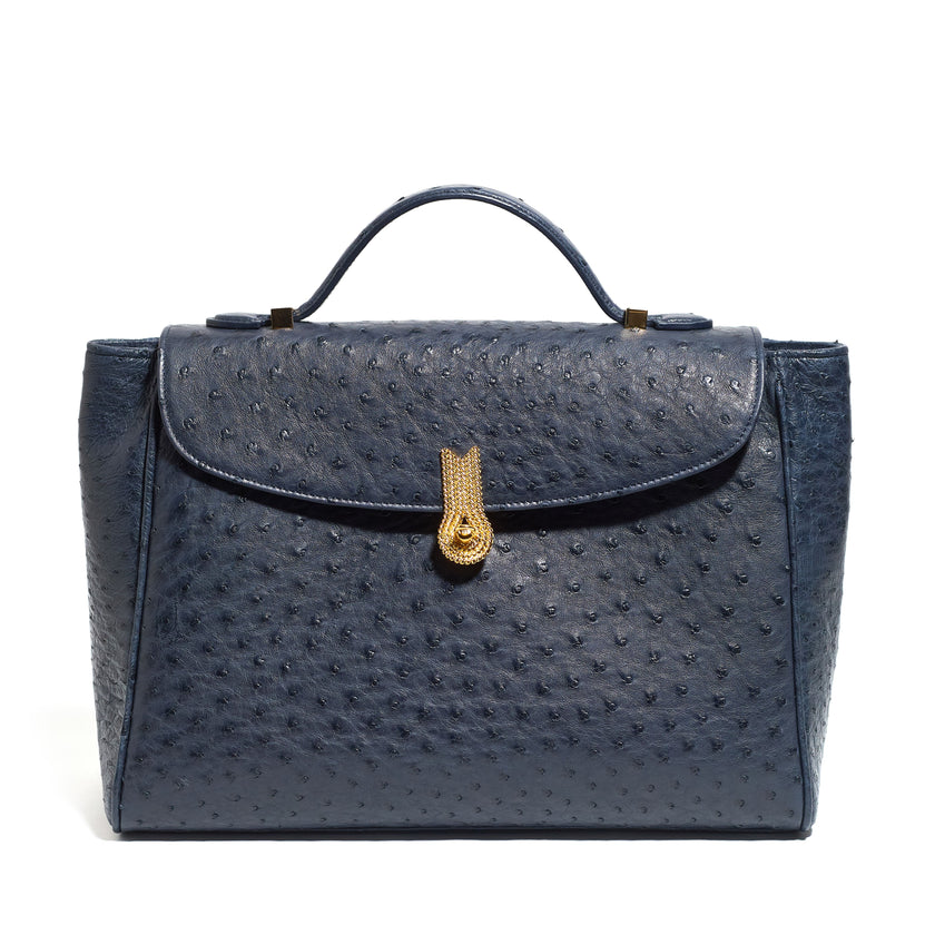 QUEEN MUM OSTRICH BLUE