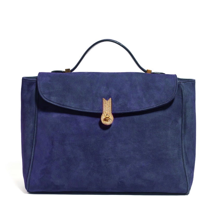 QUEEN MUM SUEDE NAVY BLUE