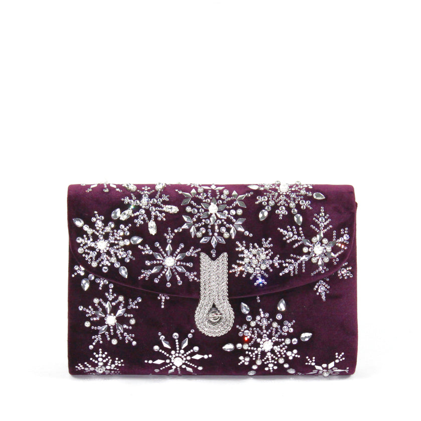 QUEEN MID SNOWFLAKES BURGUNDY - XMAS EDITION