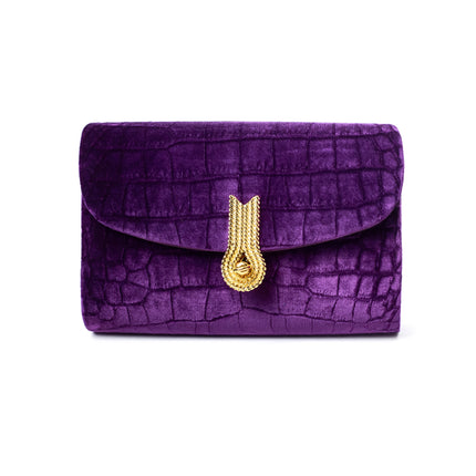 QUEEN MID VELVET CROCO VIOLET