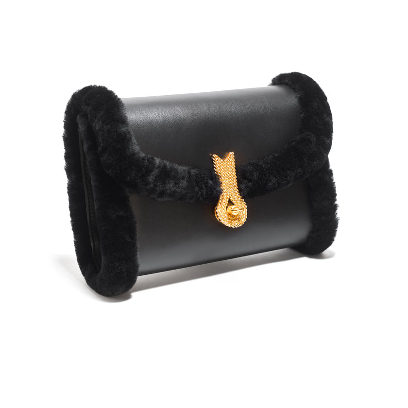 QUEEN MID SHEARLING BLACK