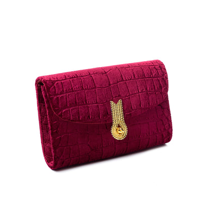 QUEEN MID VELVET CROCO RUBY