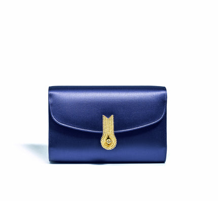 QUEEN MID SATIN NAVY BLUE