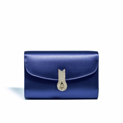 QUEEN MID SATIN NAVY BLUE