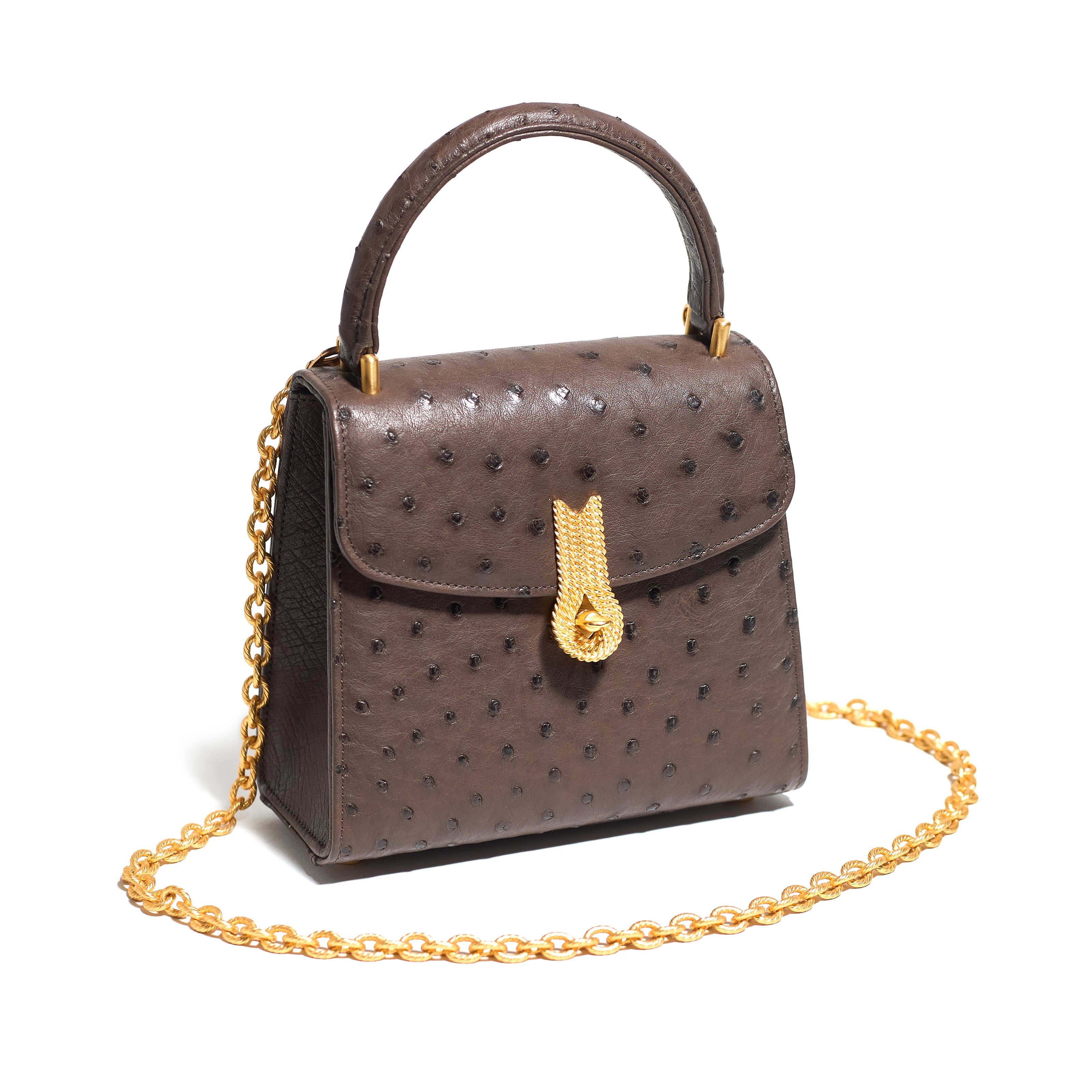 QUEEN HANDBAG OSTRICH TDM