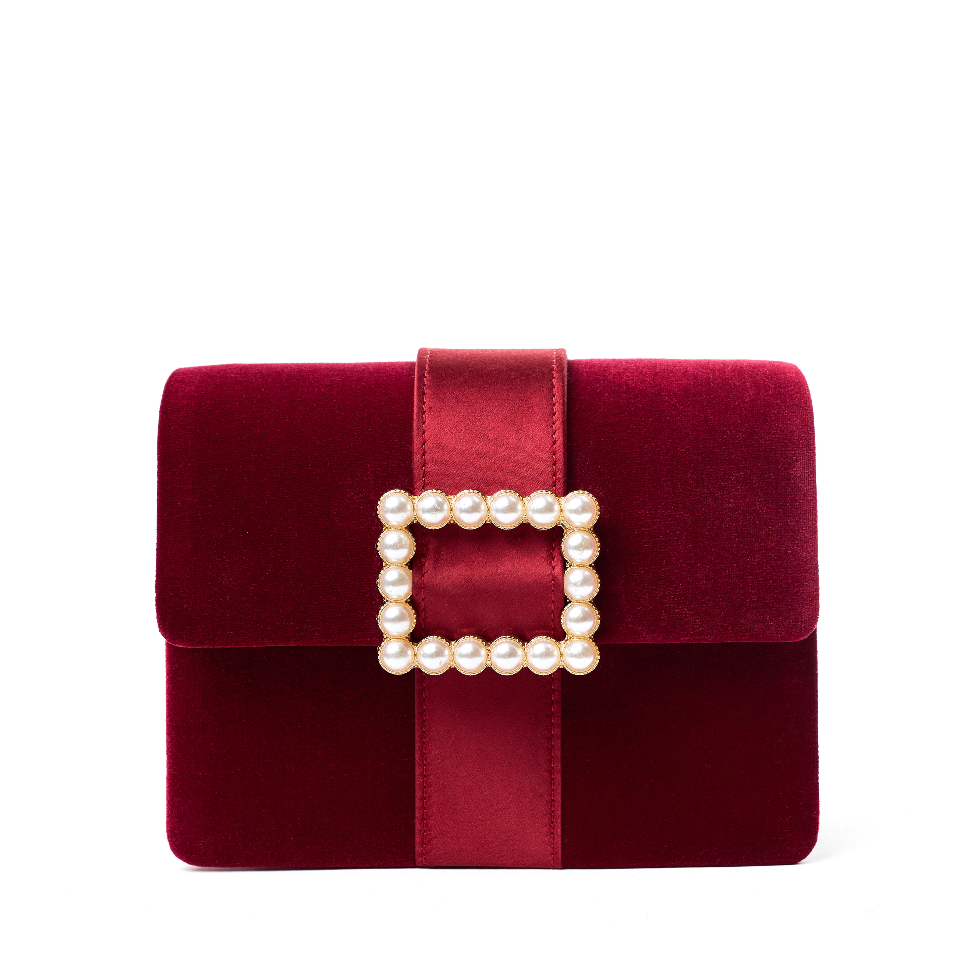 PEARLS BUCKLE CLUTCH RUBINO