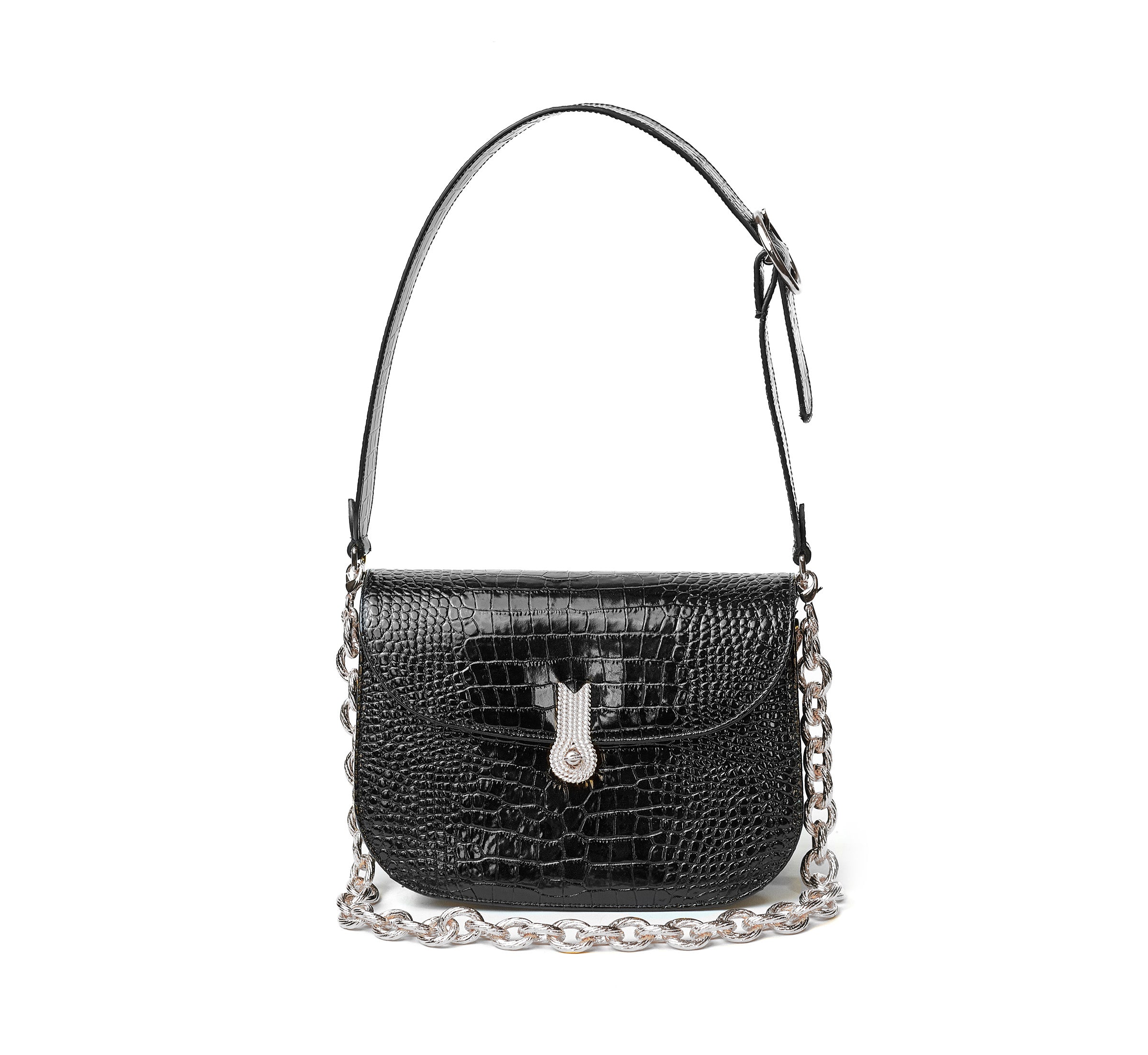 CACCIATORA CROCO BLACK