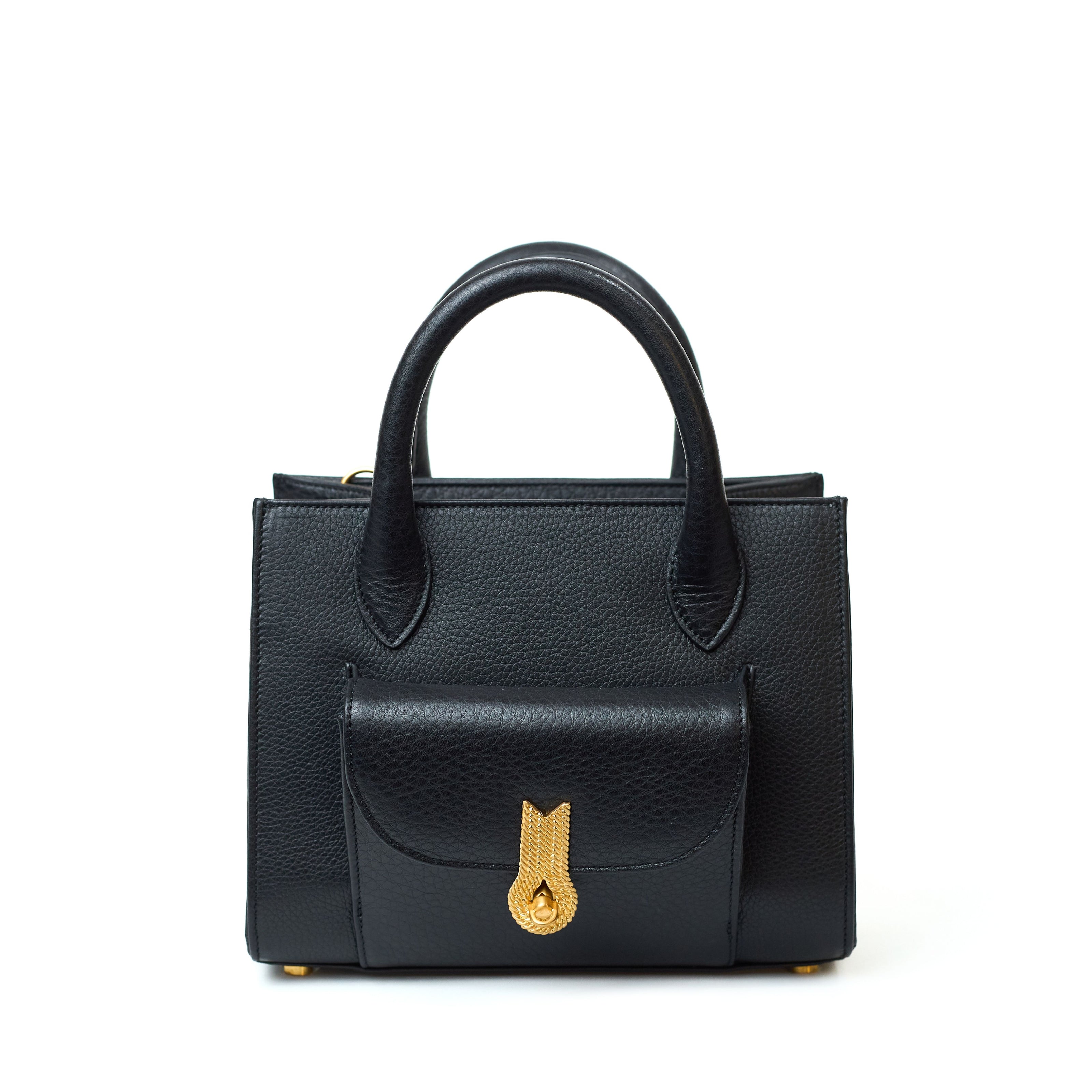 QUEEN TOTE MINI GRAINED BLACK  MTO Delivery in 40/60 days