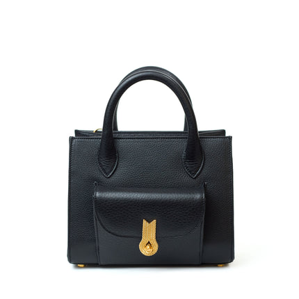 QUEEN TOTE MINI GRAINED BLACK  MTO Delivery in 40/60 days