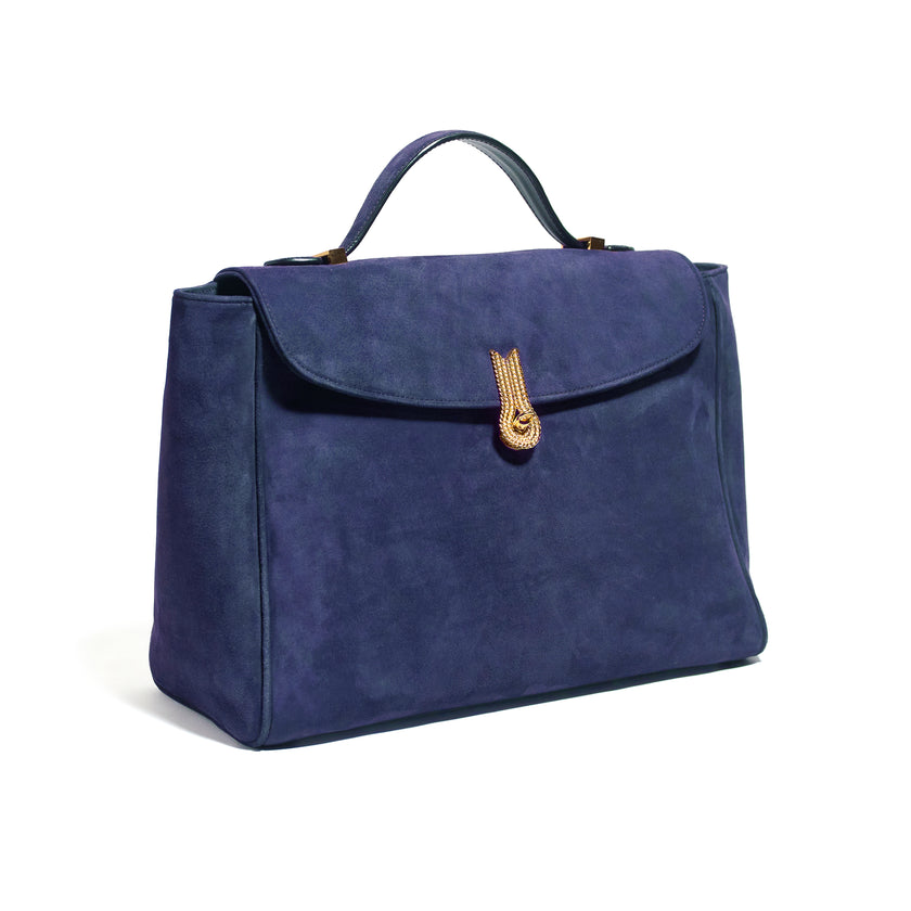 QUEEN MUM SUEDE NAVY BLUE