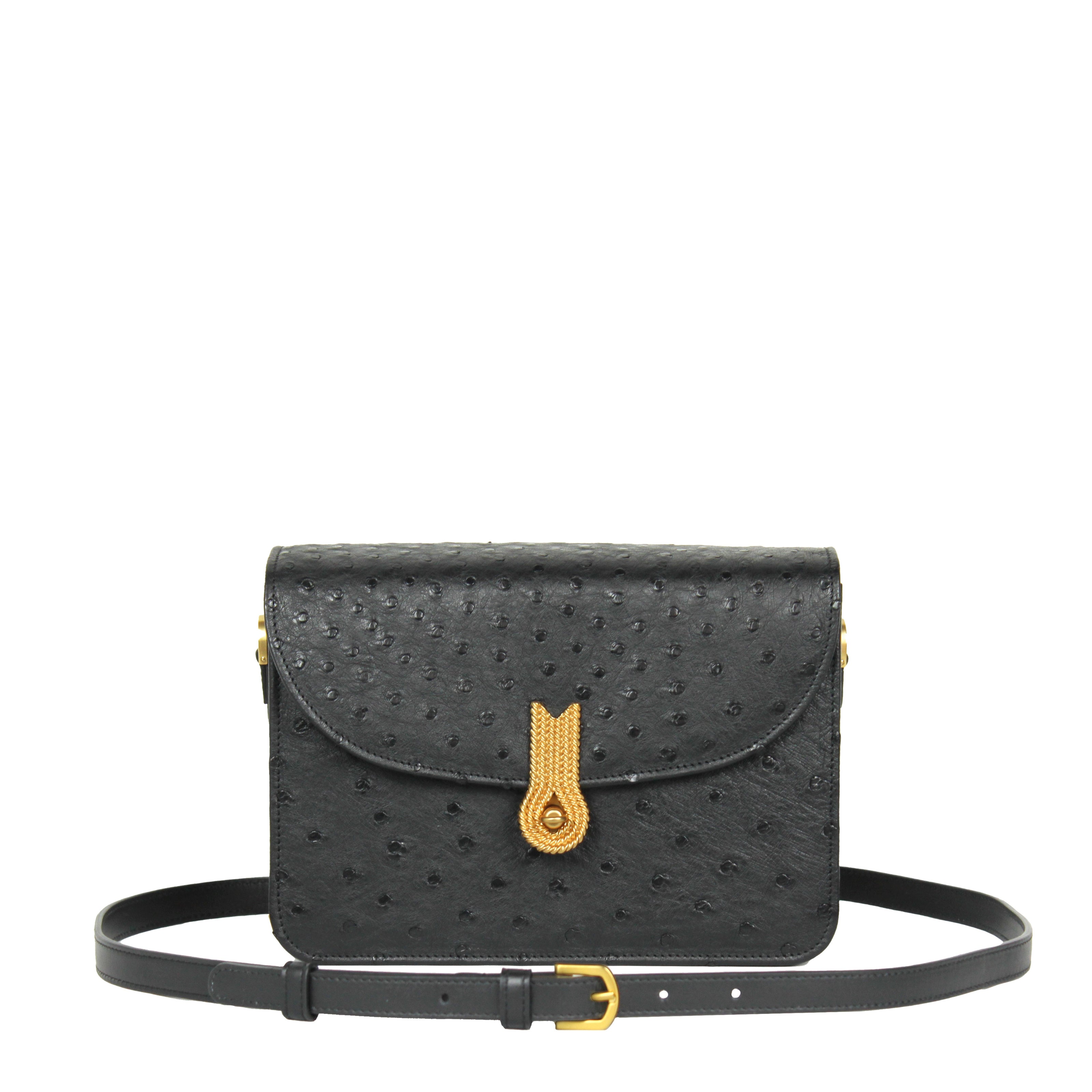 QUEEN VERA OSTRICH BLACK