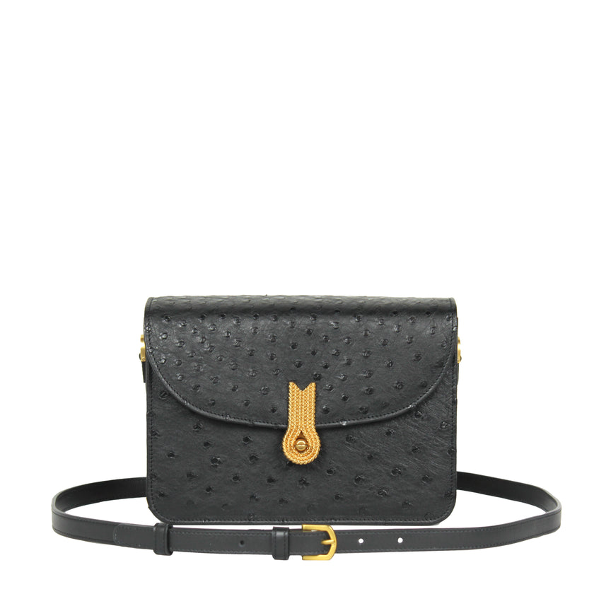QUEEN VERA OSTRICH BLACK