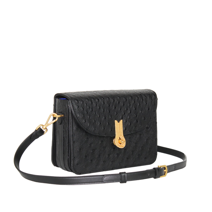 QUEEN VERA OSTRICH BLACK
