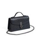 QUEEN ALTROVE OSTRICH BLACK/GUNMETAL - MTO DELIVERY 60 WORKING DAYS