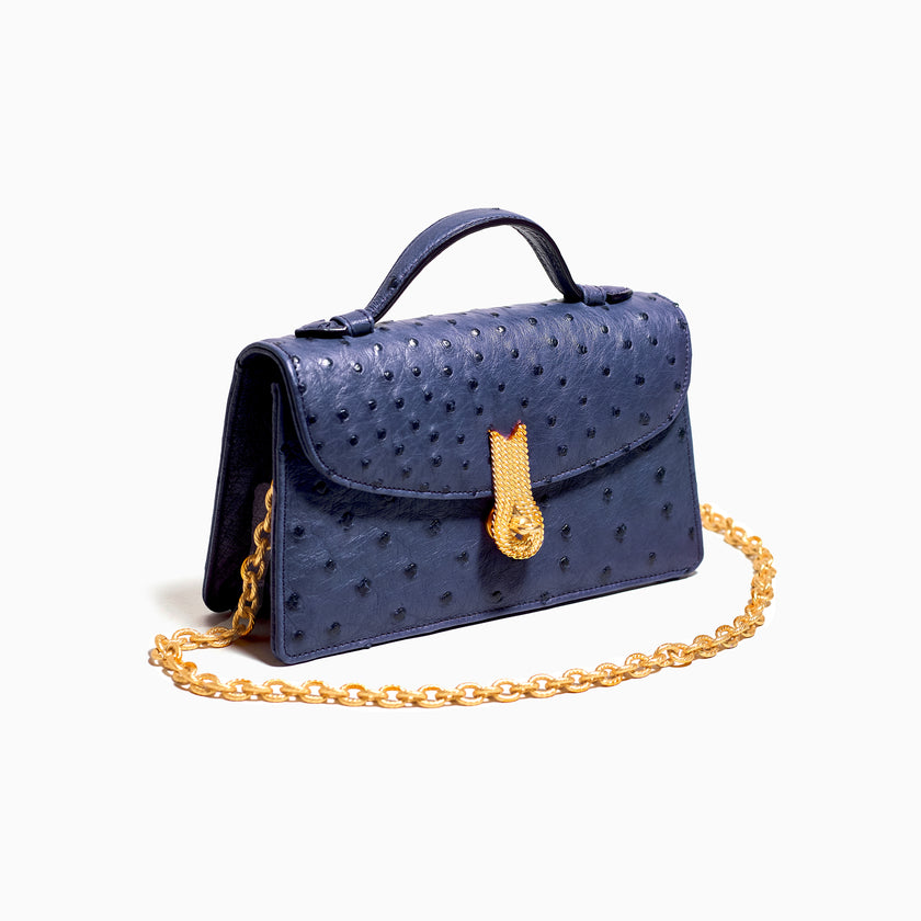 QUEEN ALTROVE OSTRICH NAVY BLUE