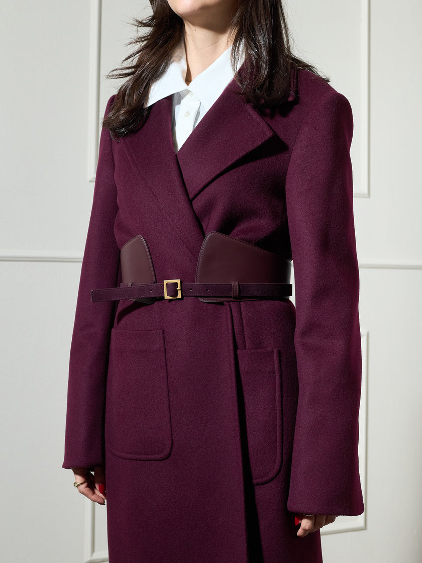 BUCKLE CORSET BELT OXBLOOD