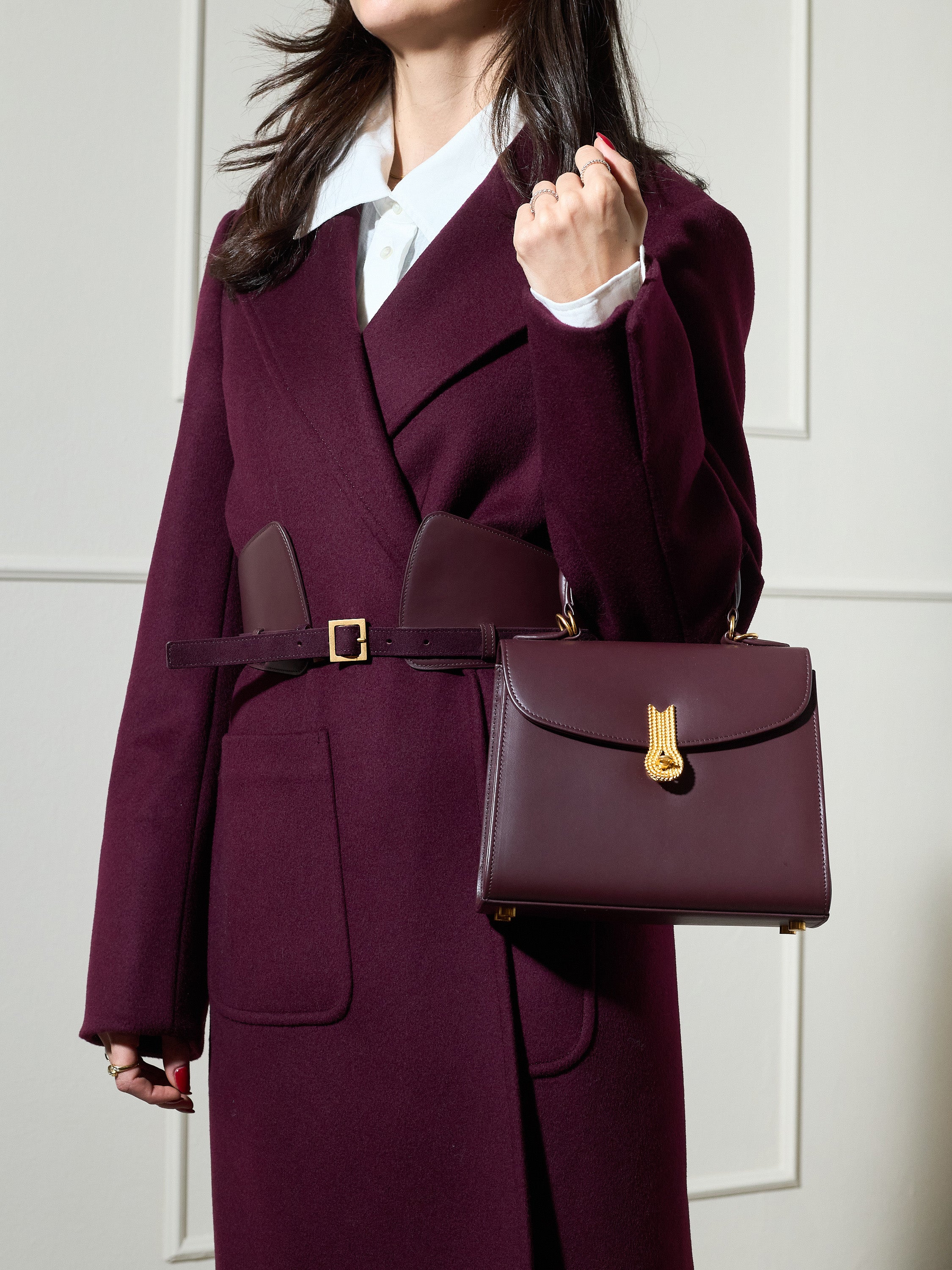 QUEEN HANDBAG POCKET OXBLOOD MTO - Delivery 40/60 Working Days