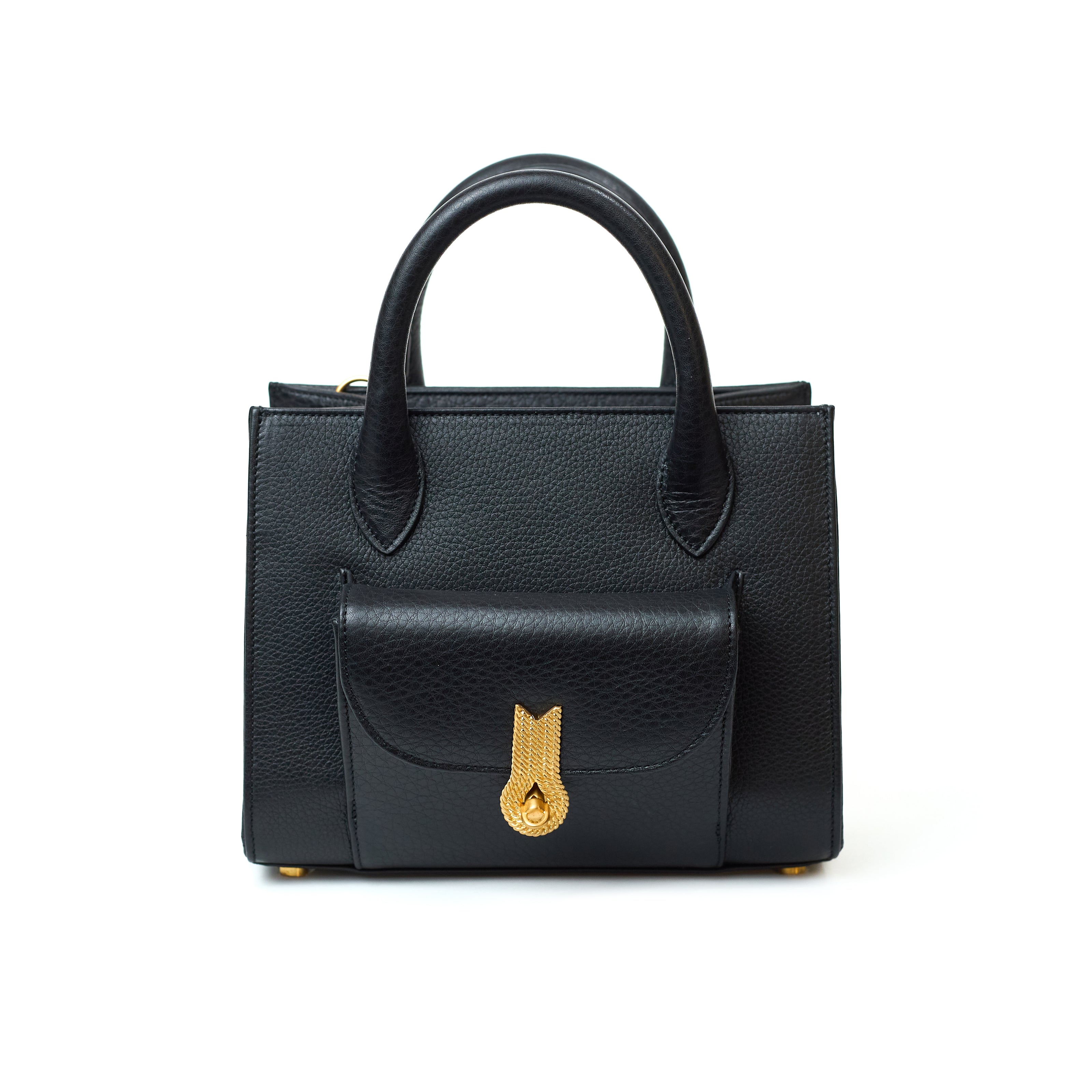 QUEEN TOTE MINI GRAINED BLACK  MTO Delivery in 40/60 days