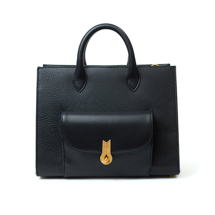 QUEEN TOTE GRAINED BLACK  MTO Delivery in 40/60 days