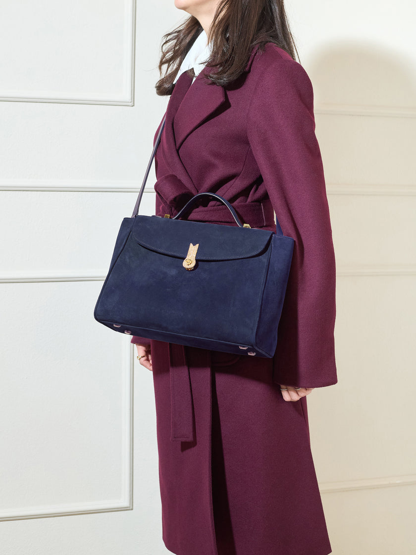 QUEEN MUM SUEDE NAVY BLUE