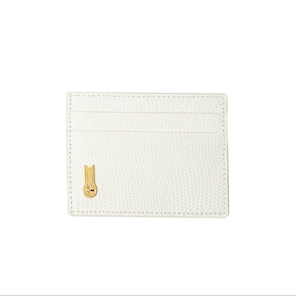 CARD HOLDER PRINTED LIZARD IVORY