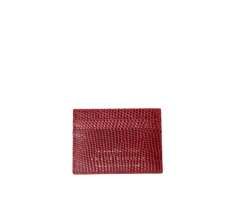 CARD HOLDER PRINTED LIZARD RED