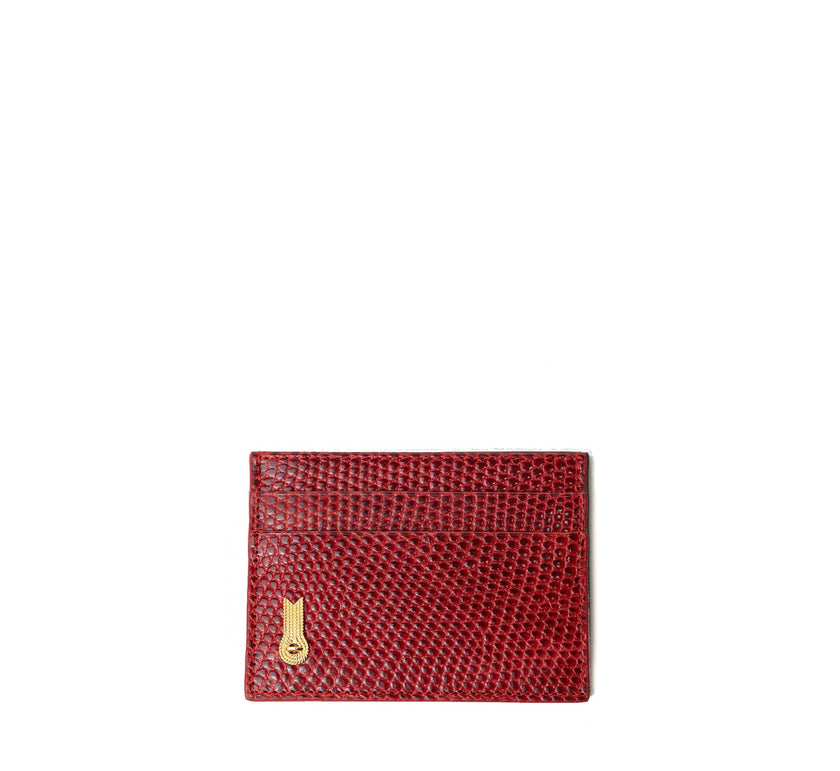 CARD HOLDER PRINTED LIZARD RED