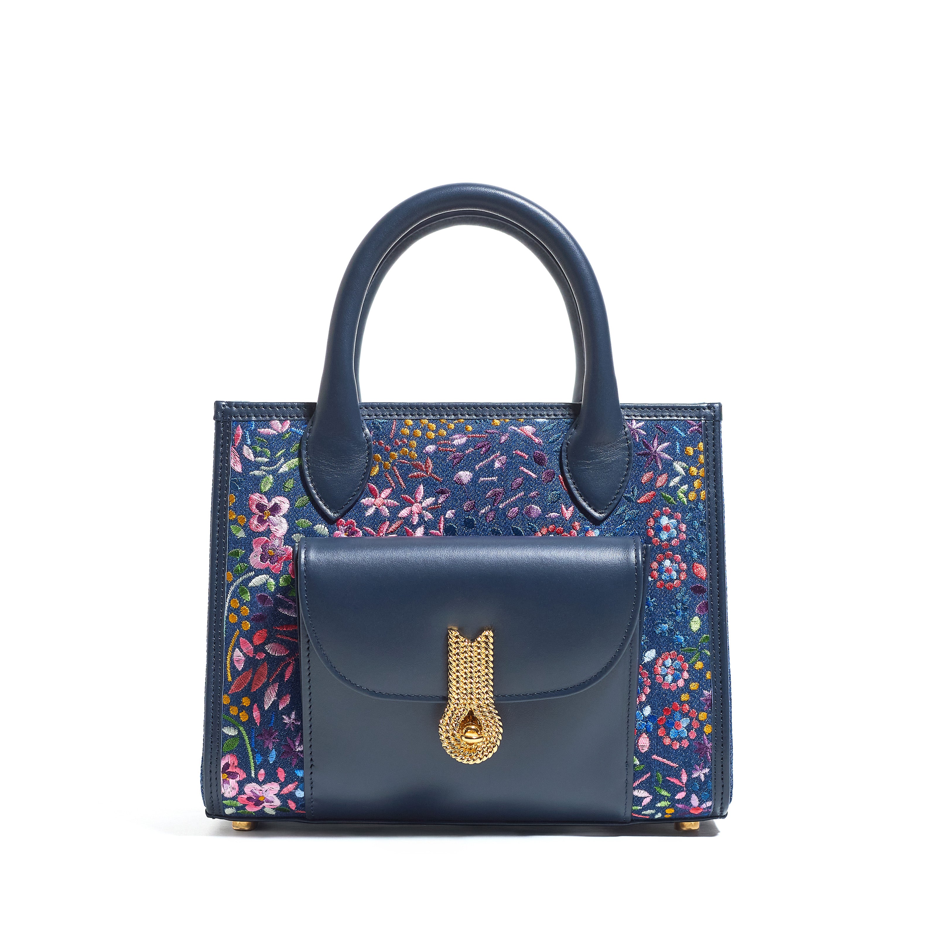 QUEEN TOTE MINI JEANS FIORI