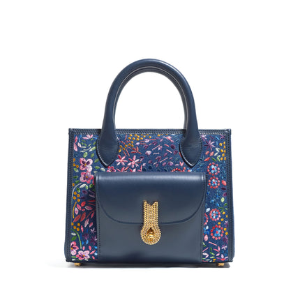 QUEEN TOTE MINI JEANS FIORI