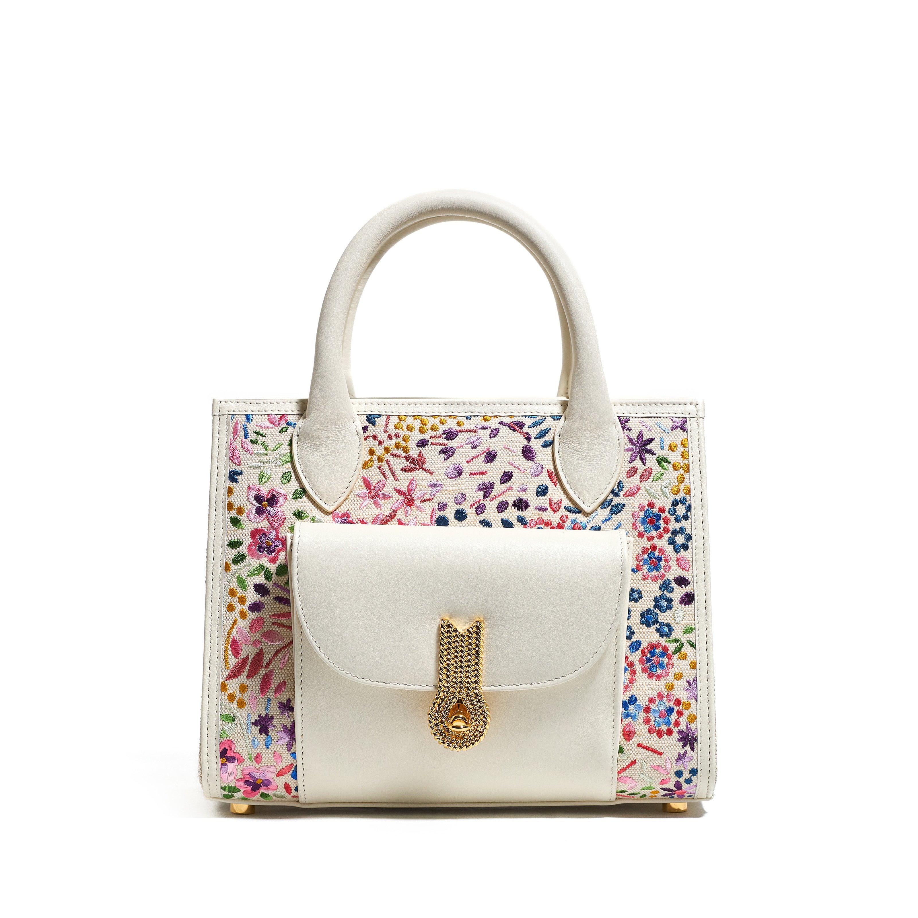 QUEEN TOTE MINI CANVAS FIORI