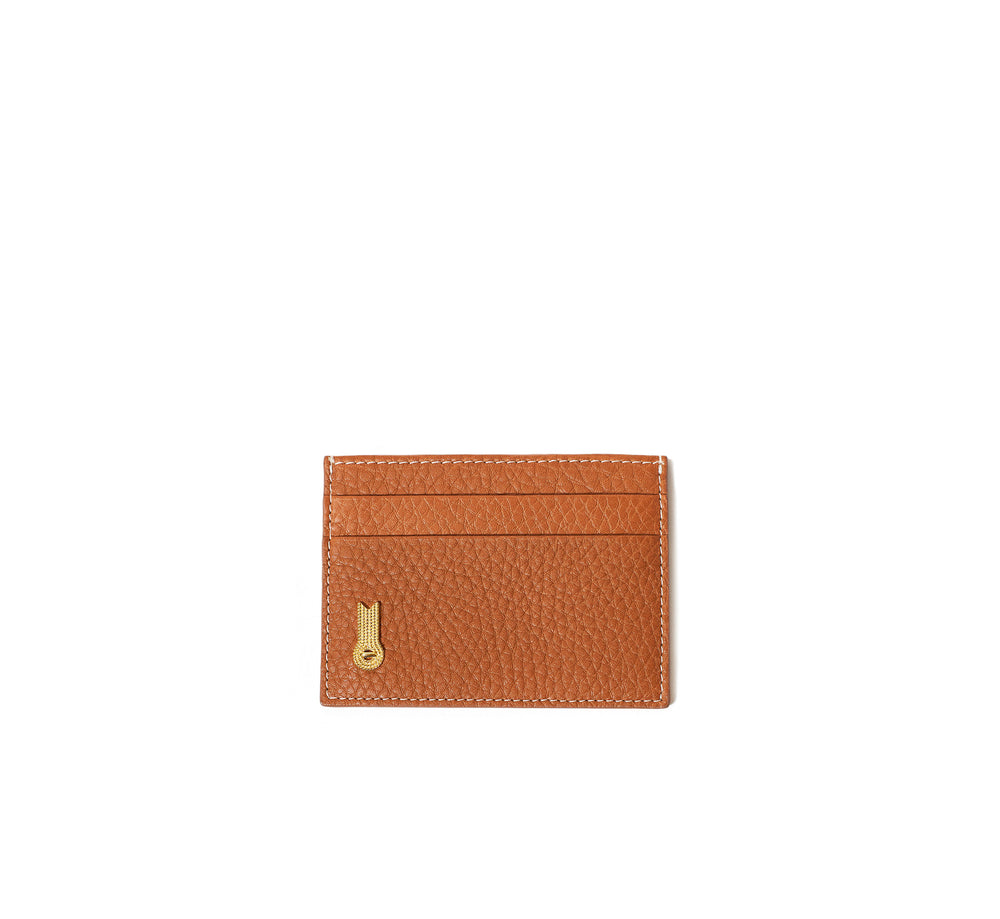 CARD HOLDER GRAINED GOLD