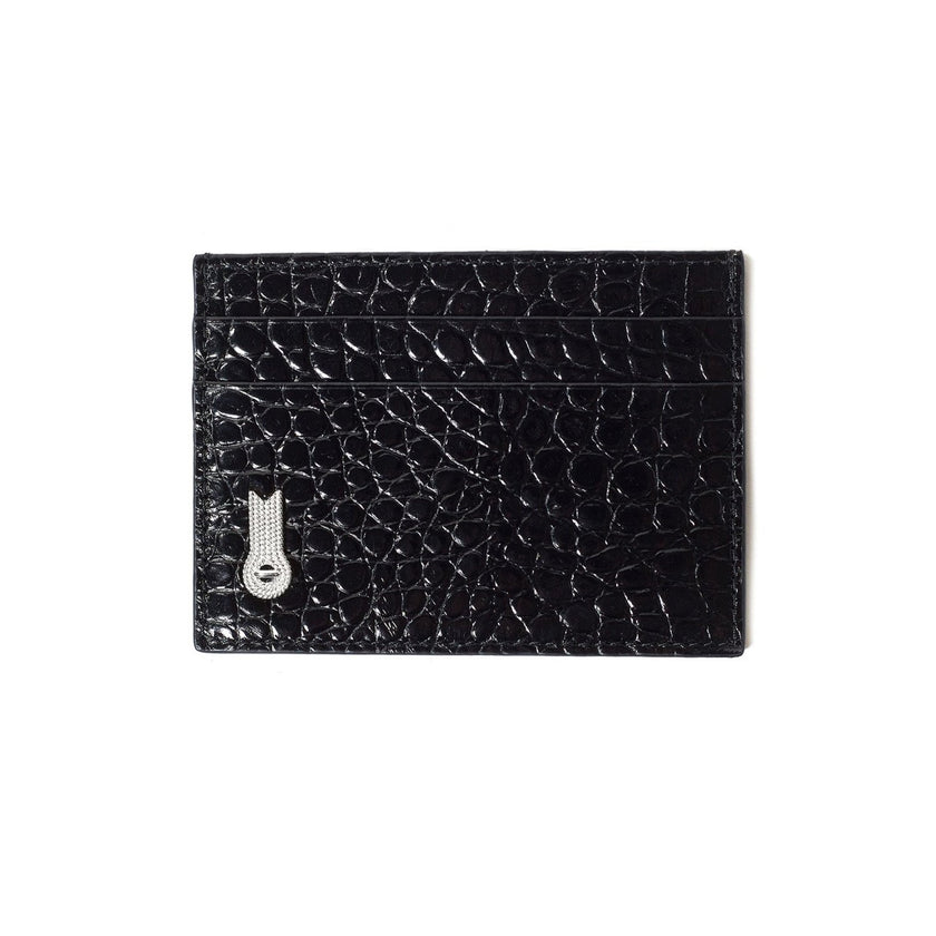 CARD HOLDER PRINTED CROCO BLACK