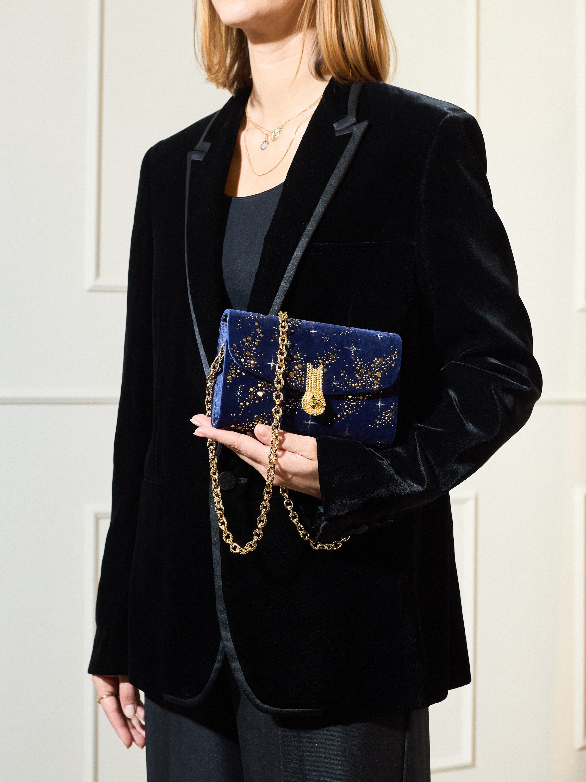 QUEEN MID CONSTELLATIONS NAVY/GOLD