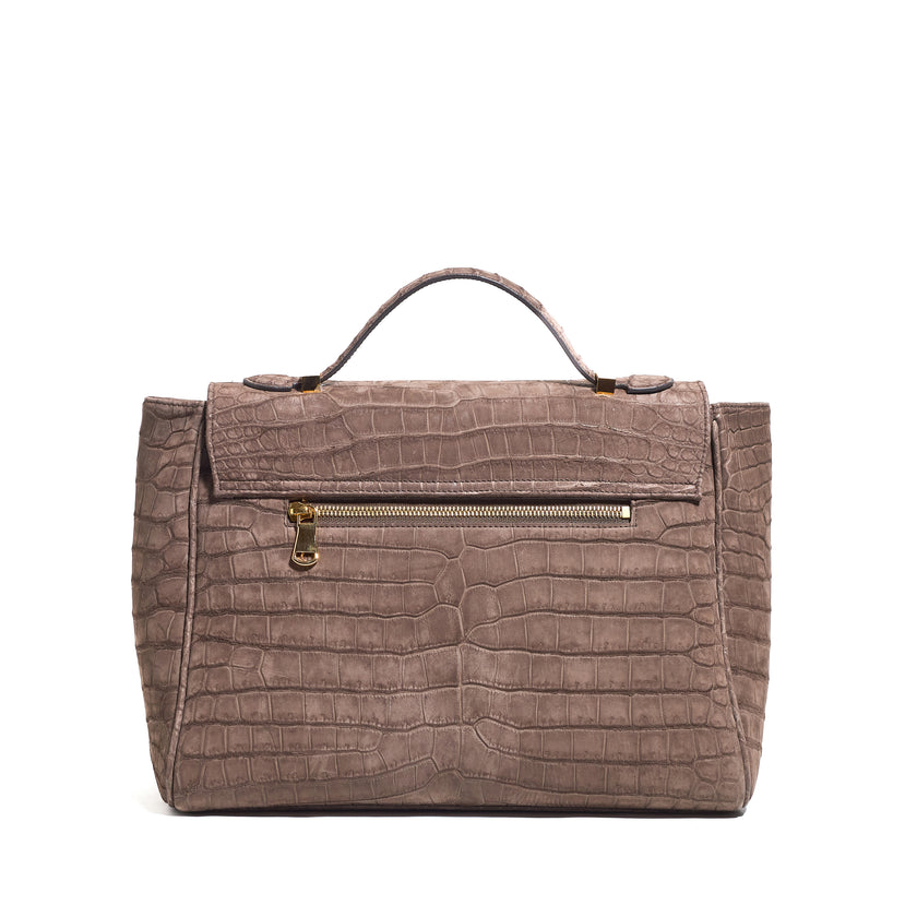 QUEEN MUM POROSUS CROCO BROWN