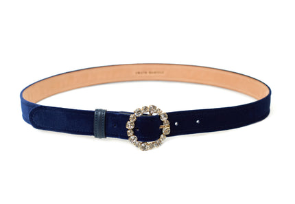 STRASS BELT VELVET NAVY