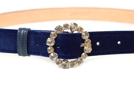 STRASS BELT VELVET NAVY