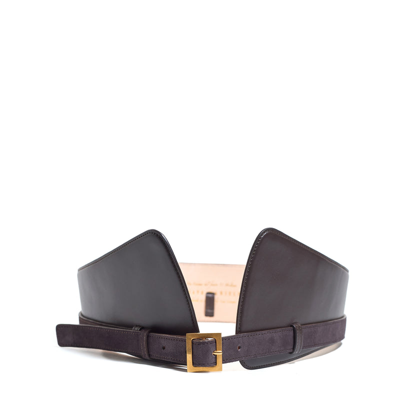 BUCKLE CORSET BELT BROWN