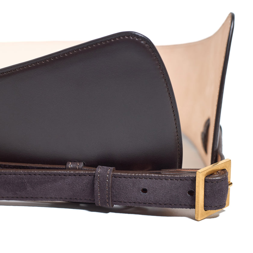 BUCKLE CORSET BELT BROWN