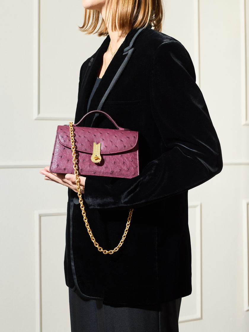 QUEEN ALTROVE OSTRICH BORDEAUX