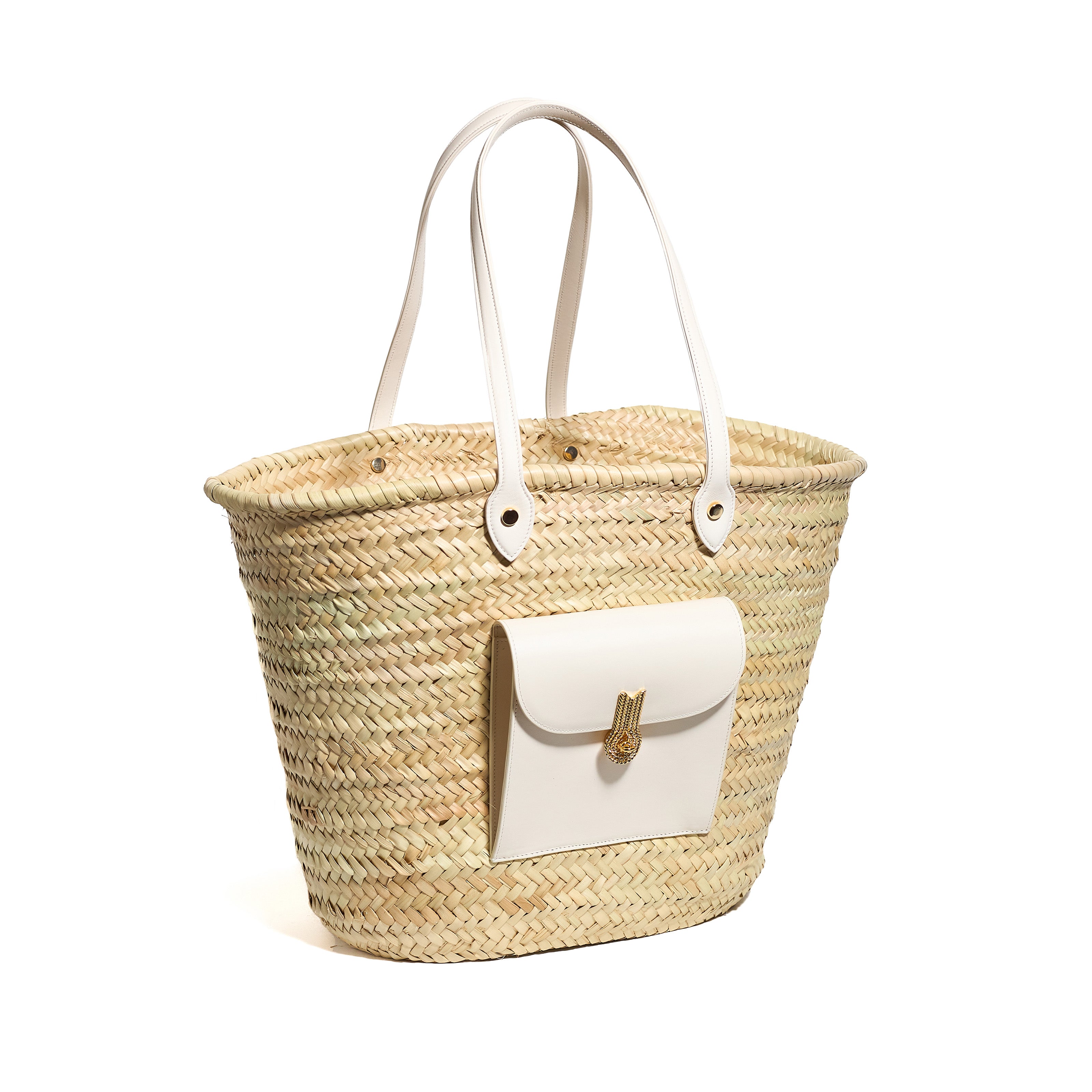 QUEEN BASKET LONG HANDLES IVORY