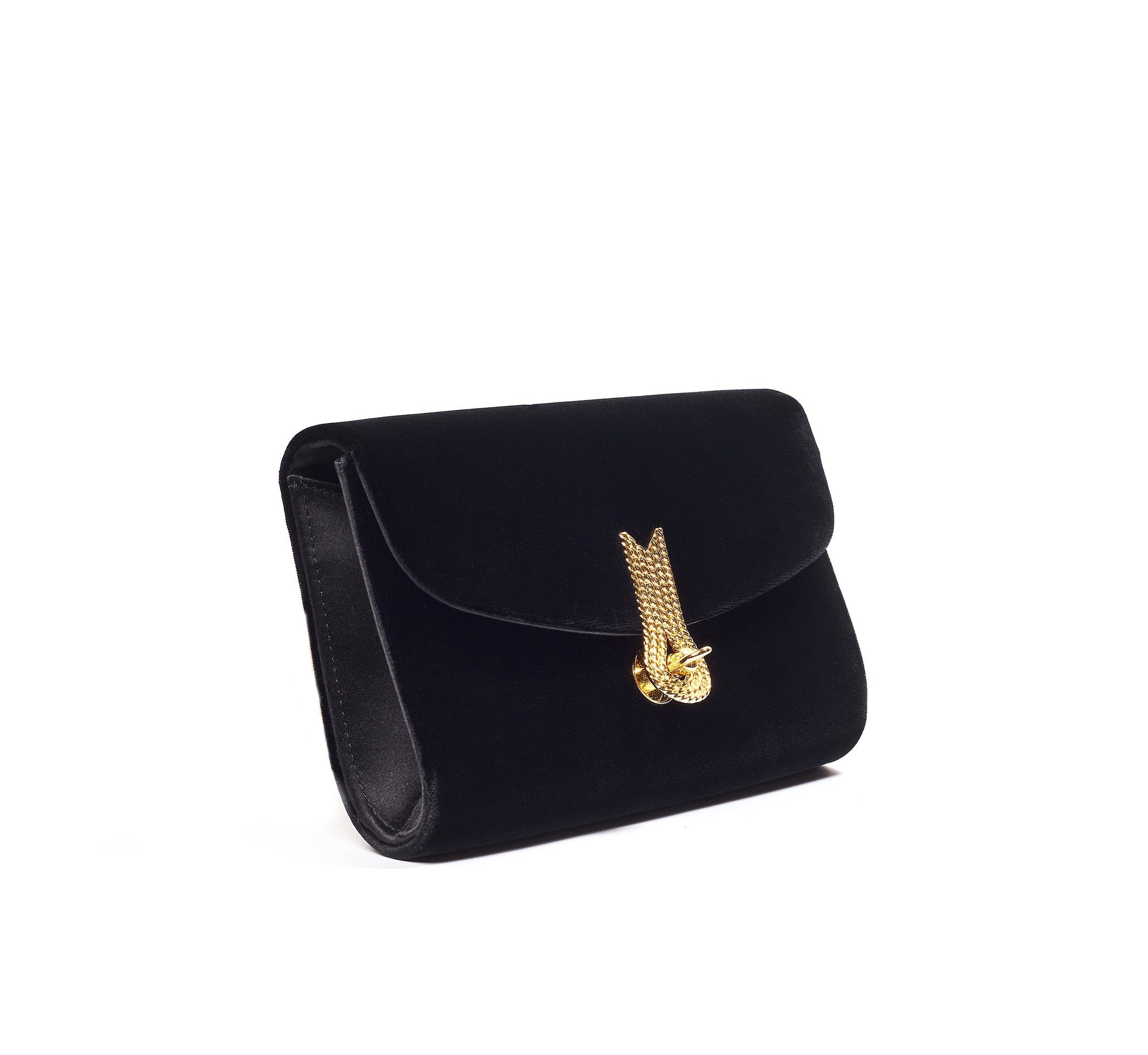 Clutch in velvet black – Amato Daniele