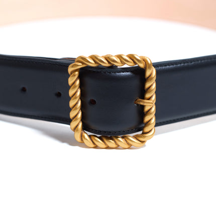 SQUARE TWIST BELT BLACK