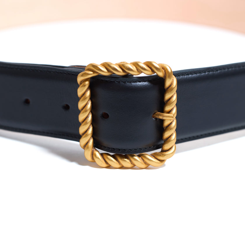 SQUARE TWIST BELT BLACK